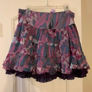 LIKE NEW! Twelve by Twelve Fun & Flirty Floral Pouf Micro Mini Skirt l Large
